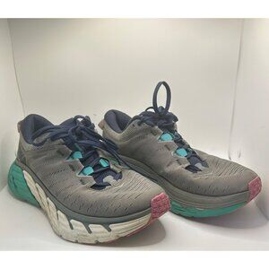 Hoka One One stability Gaviota 3 gray blue pink walking shoe 9.5b